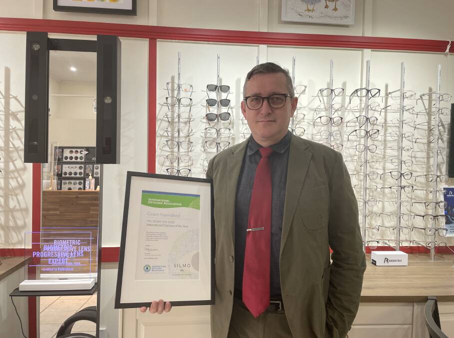Optical dispenser and lens designer Grant Hannaford from Hannaford Eyewear in Bowral was named as the Silmo International Optician of the Year in Paris on September 24. Picture by Briannah Devlin. 