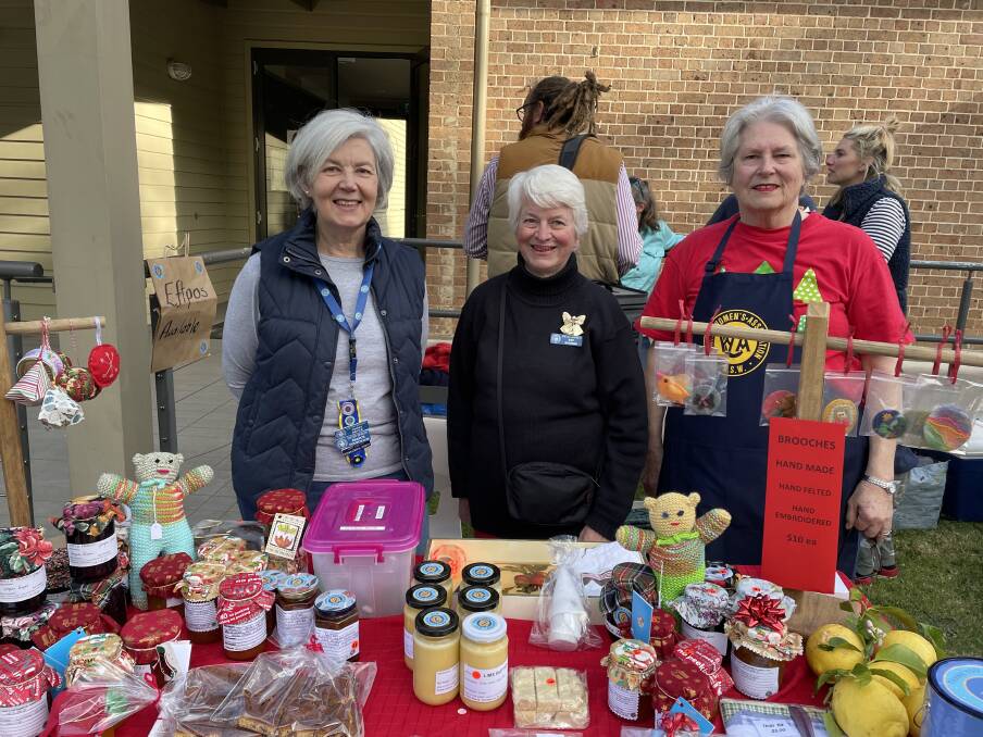 Exeter CWA's President Fran Simons and members Pat Hughes and Terry Bruce at the Exeter Village Association's Christmas event, to celebrate 75 years in the Highlands. Picture by Briannah Devlin. 