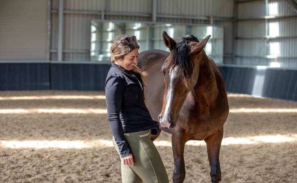 Canasta is three, and loves to nibble everything, even her owner Bethany Lurrene's zipper in Mittagong! Picture: DSP Equine
