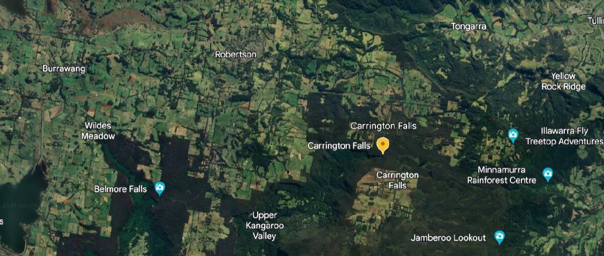 Carrington Falls. Picture by Google Earth