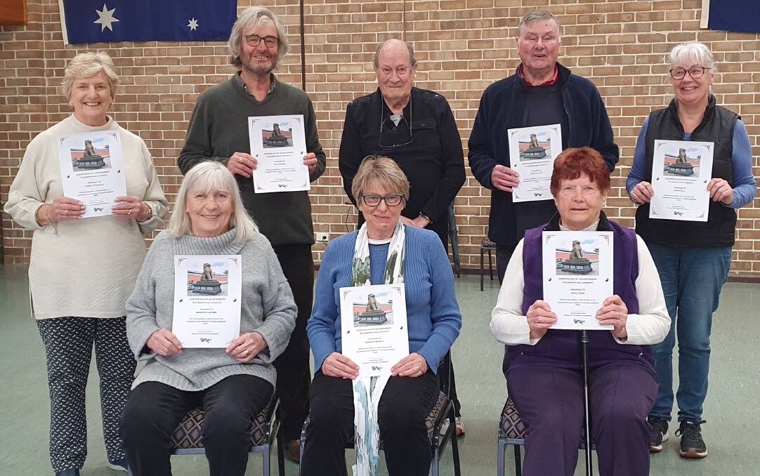 Cheryl, Kim, Chris, Janice, Bronwyn, Debbie and Joyce have been taking part in weekly Qigong classes and have been awarded by their instructor Jim Christie (middle in top row) for their efforts. Picture supplied 