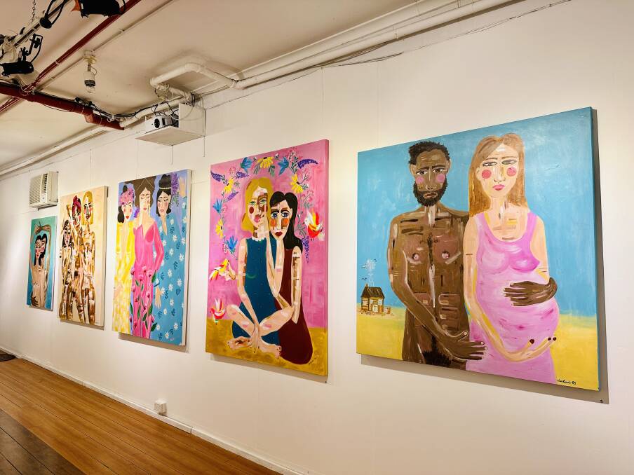 Alexis brings bold colours, unapologetic depictions of women and large canvases to the Bowral Art Gallery. Picture supplied. 