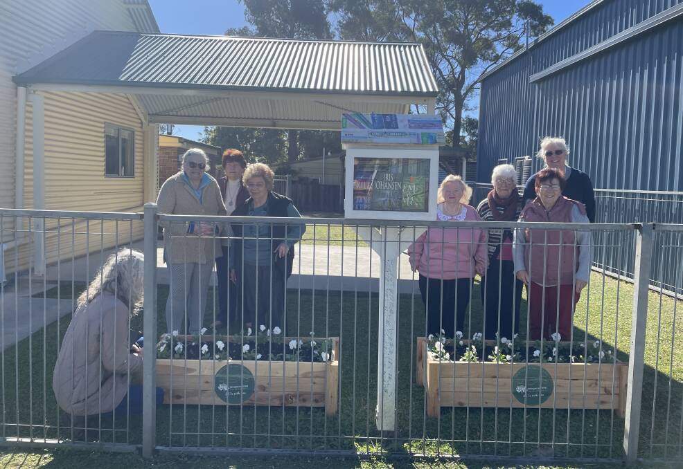 Eileen Kent, Jan Helsep, Joyce Crisp, Marie Bourne, Carol Manwaring, Marie Dyer, Maryann Anderson and Virginia Russell are excited Yerrinbool will have a pop of colour with flowers for Tulip Time. Picture by Briannah Devlin