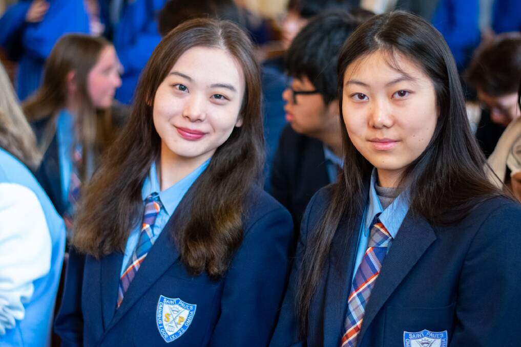 St Paul's International College students Cynthia Ji and Linda Zhang achieved Band Sixes in Chinese and Literature. Picture supplied. 