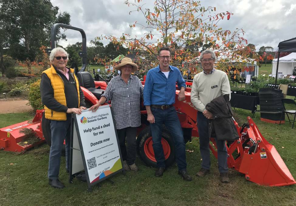 Council will meet the Southern Highlands Botanic Gardens "somewhere along the way" in regards to the road reserve on the corner of Old South Road and Kangaloon Road. Chris Blaxland, Charlotte Webb, Stephen Jones MP and Peter Rowe with the Southern Highlands Botanic Gardens new tractor, given to them in May. Picture in file. 