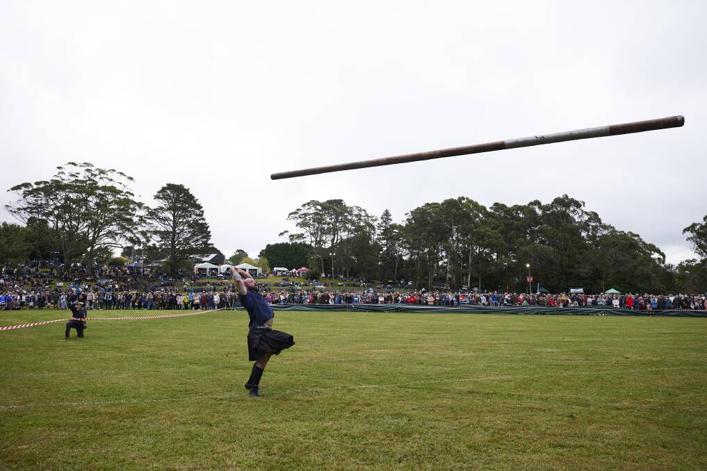 The caber toss is a popular Brigadoon event. Picture by Nick Bowers