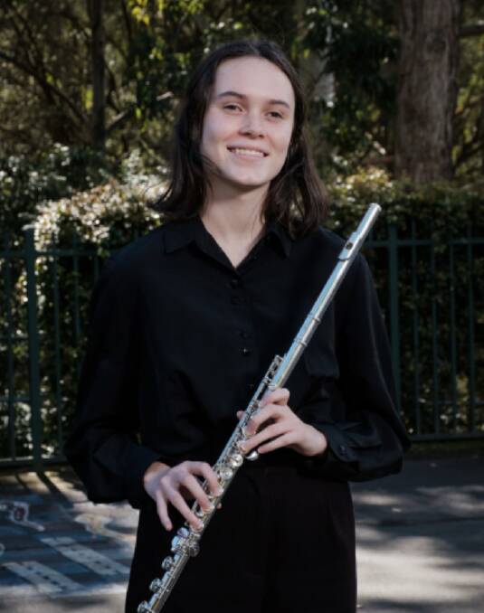 Samantha Roberts with her flute. Picture supplied