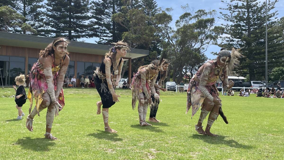 The Djaadjawan Dancers at Bermagui Survival Day in January 2023. They are NSW's only all-women traditional dance group. File picture