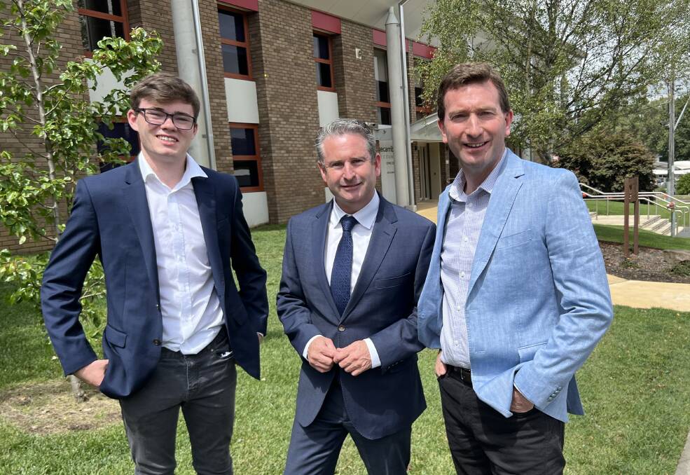 Wollondilly Labor candidate Angus Braiden, Local Government Shadow Minister Greg Warren and Goulburn Labor candidate Michael Pilbrow at Wingecarribee Shire Council. Photo by Sally Foy.