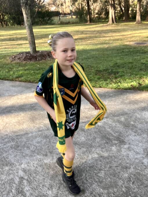 "Go Aussie!" says eight-year-old Eliza Galwey. Picture supplied.