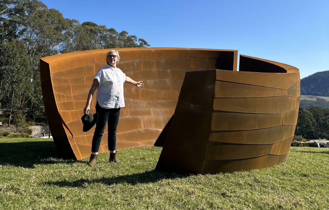 This piece by David Ball is one of the bigger installations featuring in the Sculpture in the Valley exhibition. Picture supplied.