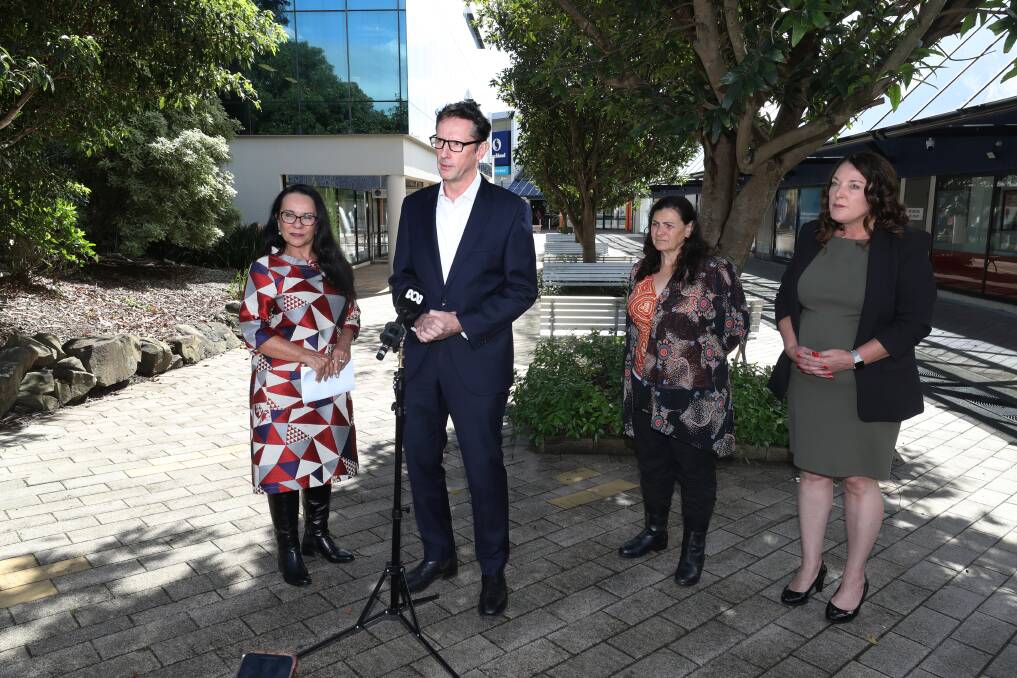 Indigenous Australians Minister Linda Burney, Whitlam MP Stephen Jones, Dr Jodi Edwards and Cunningham MP Alison Byrnes held a round table on Monday featuring First Nation representatives on the Voice to Parliament. Picture by Robert Peet