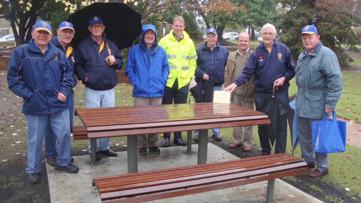 Picnic space: Bowral Lions have added a new picnic bench to Bowral Lions Park to mark a very special occasion. Photo: Supplied