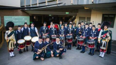 The Presbyterian Ladies College Pipers and Drums, Sydney will join Brigadoon for the first time this year. Picture supplied.