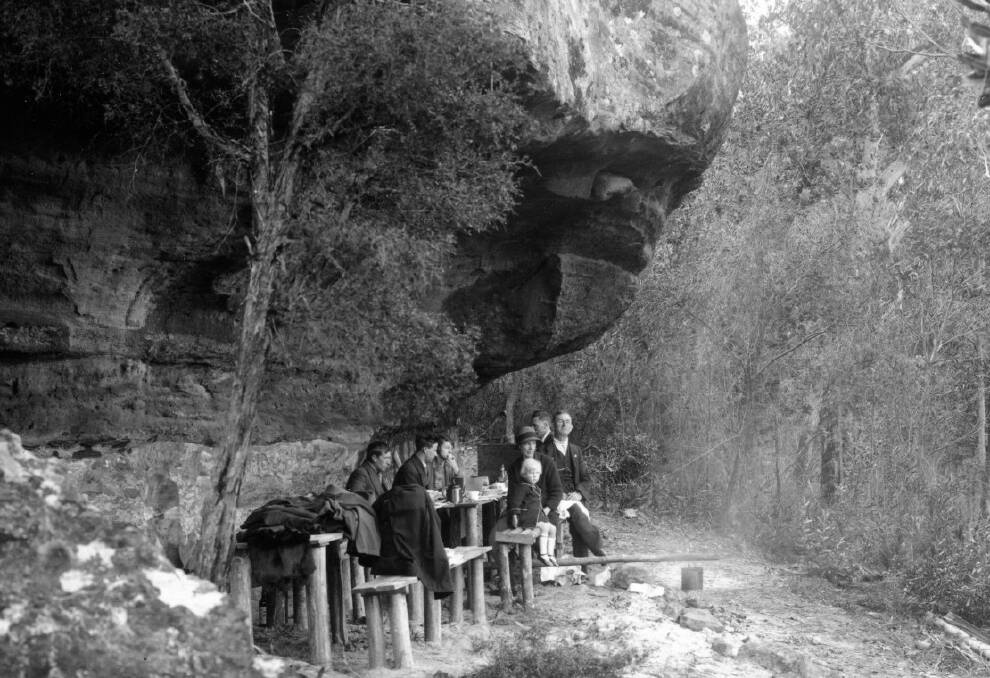 NATURAL SHELTER: A picnic at the Amphitheatre in the Bundanoon Gullies Recreation Reserve. Photo: Bundanoon History Group.