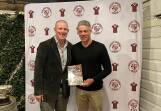 Book launch host Jimmy Smith with author and Spuddies vice president Aaron de Jager. Picture supplied.