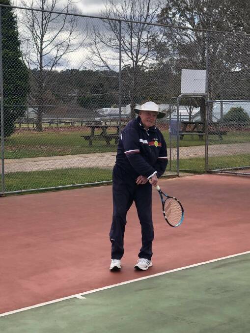 Barry Ling playing at the Bowral Tennis Centre. Picture supplied. 
