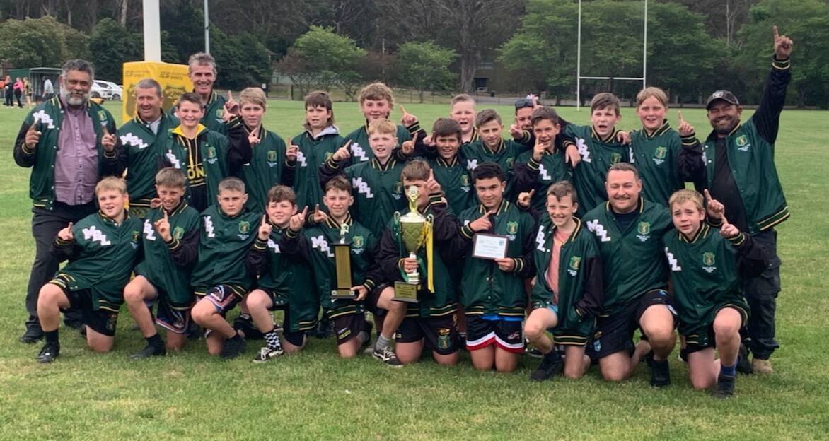 The Mittagong Lions u12s with their premiership jackets. Picture supplied.
