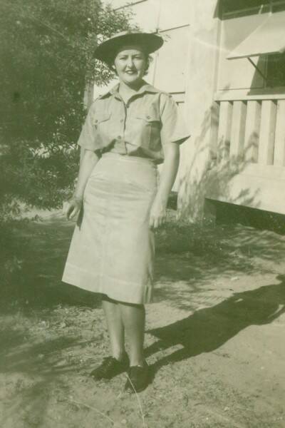 Nancye Leigh in her summer  WAAF uniform.